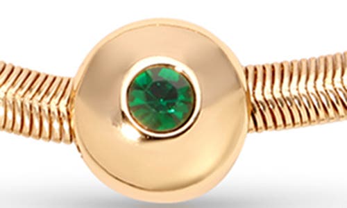 Ettika Cubic Zirconia Disc Herringbone Necklace In Green