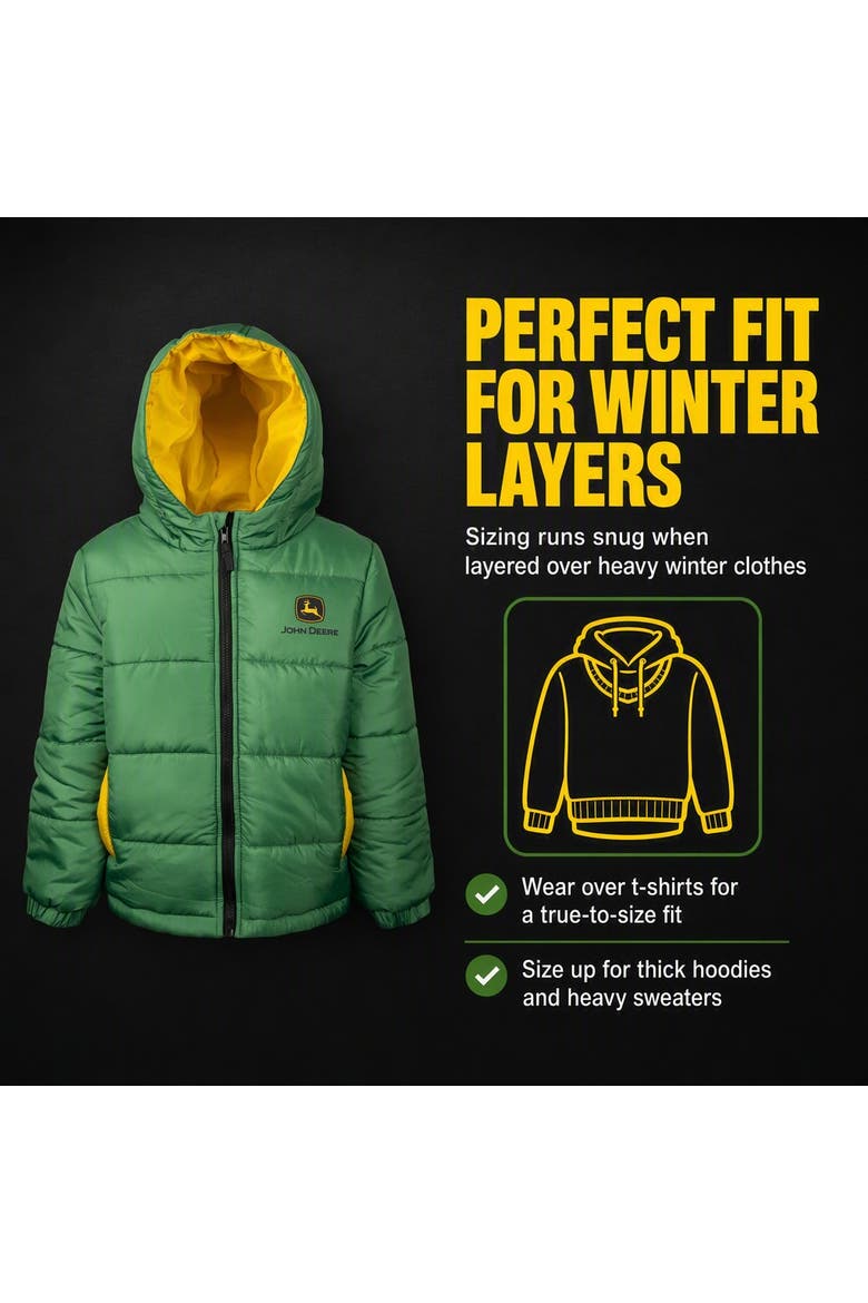 Quilted Hooded Puffer Jacket, Alternate, color, Chase Marshall Green