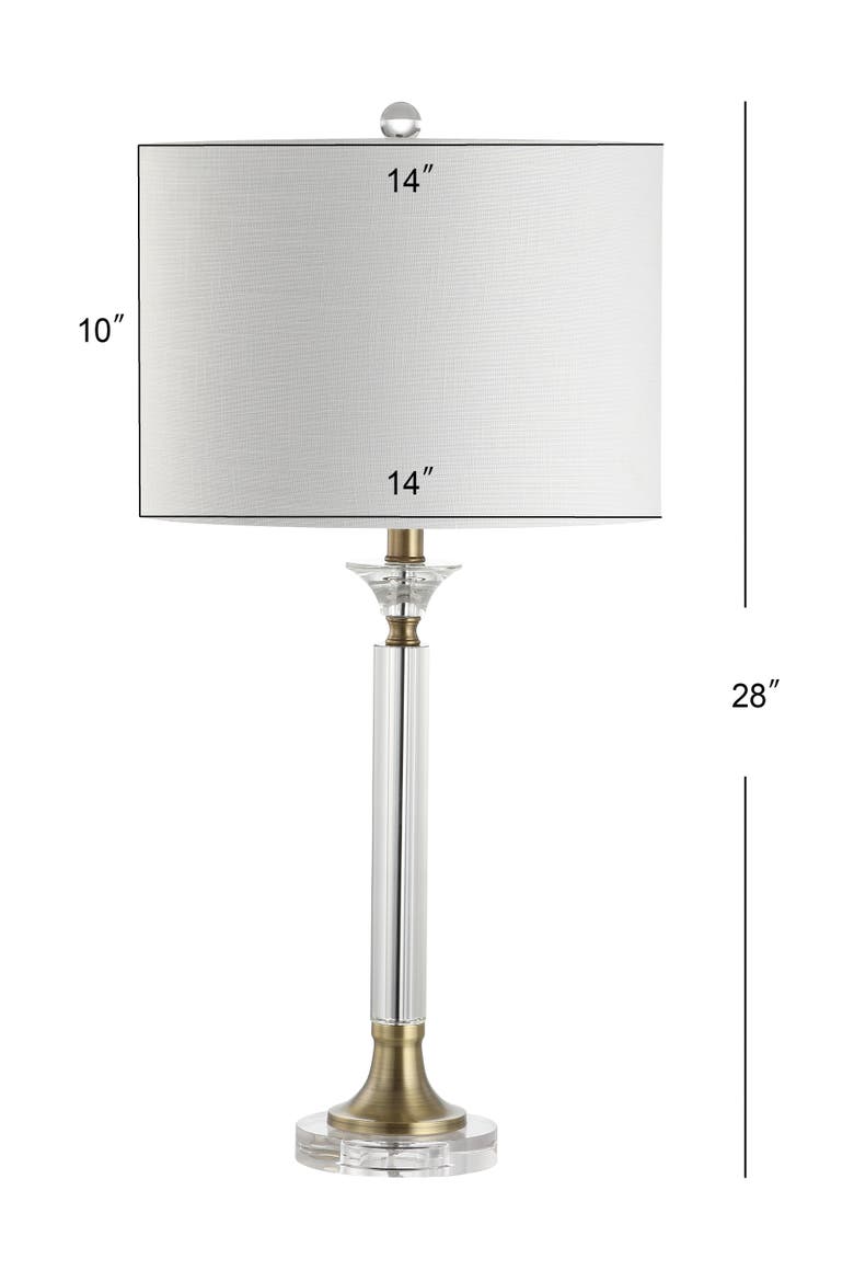 Mark 28" Crystal/Metal LED Table Lamp, Clear/Brass Gold, Alternate, color, Clear/Brass Gold