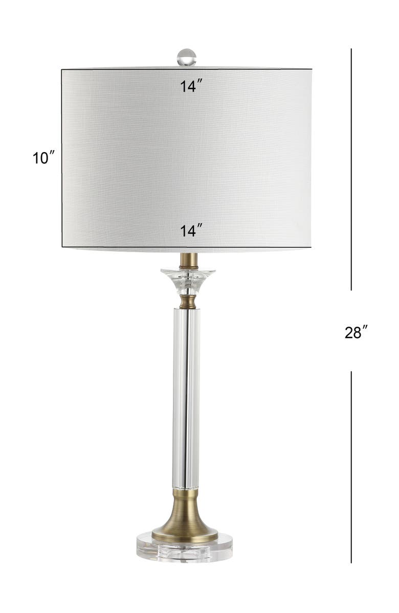 JONATHAN Y Mark 28" Crystal/Metal LED Table Lamp, Clear/Brass Gold, Alternate, color, Clear/Brass Gold