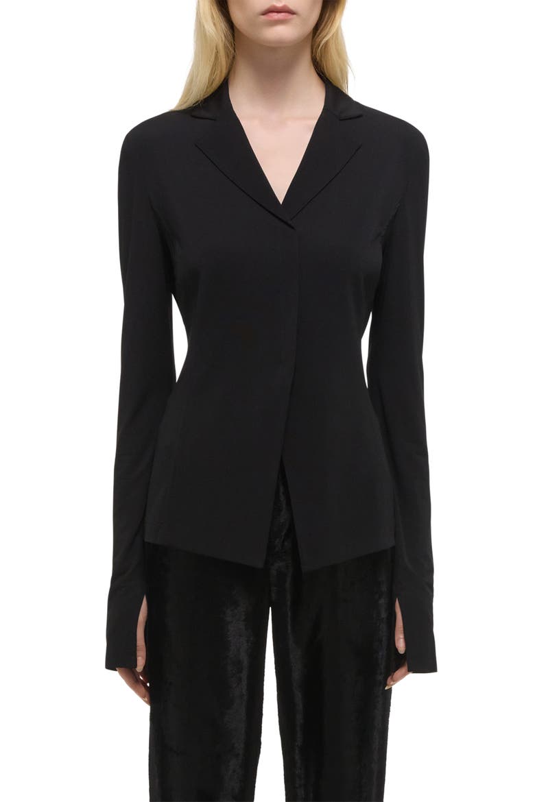 Split Sleeve Blazer, Main, color, BLACK