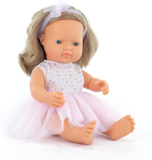 Miniland My Friends and Me Collection Baby Girl Doll with Dark Blonde Hair - 15" in Beige 