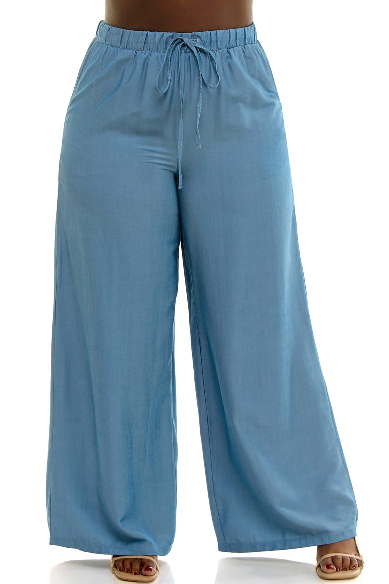 Full Wide Leg Pants, Main, color, MID BLUE