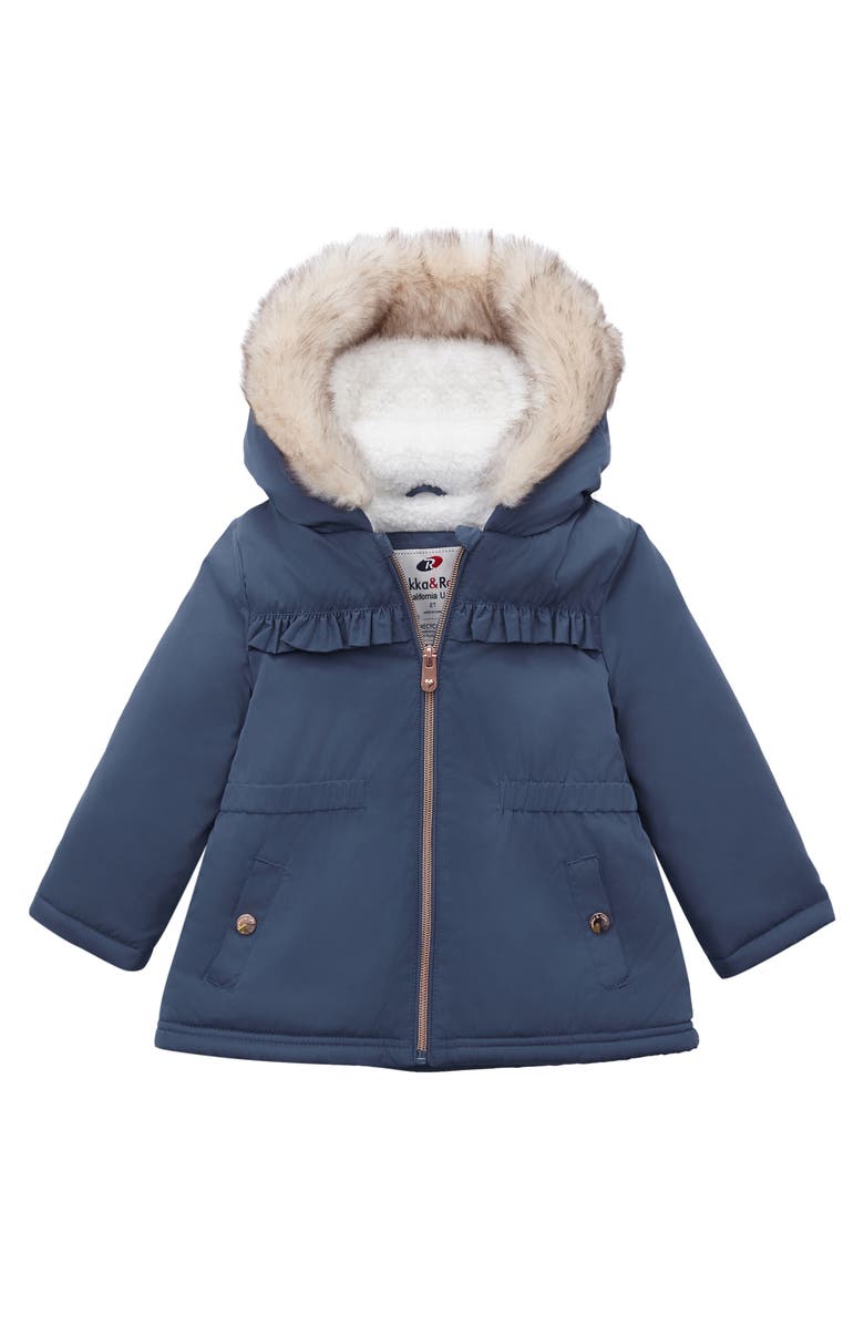 Rokka&Rolla Borg Lining Puffer Coat, Main, color, Sapphire Blue