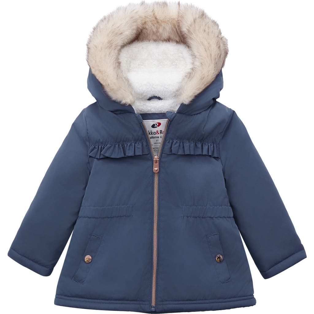 Rokka&Rolla Borg Lining Puffer Coat in Sapphire Blue  product