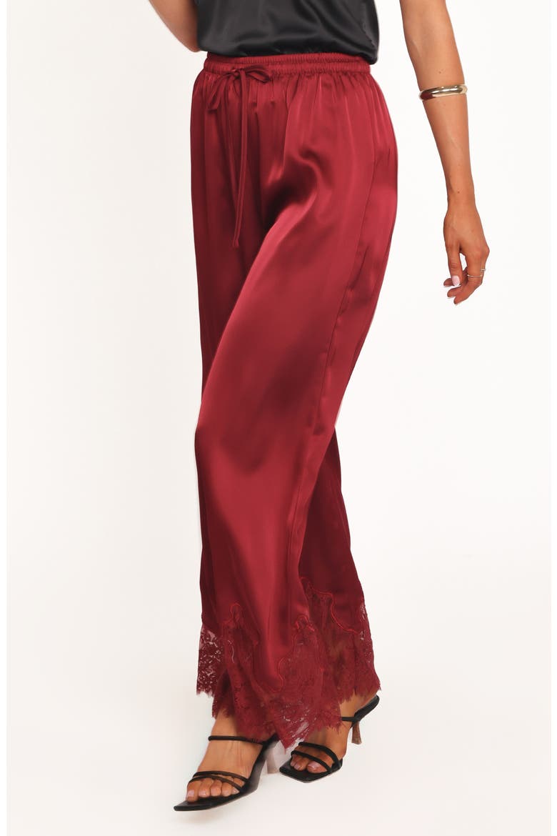 Viola Drawstring Waist Wide Leg Pants, Alternate, color, WINE