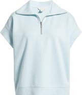 Caslon® Short Sleeve Quarter Zip Sweatshirt