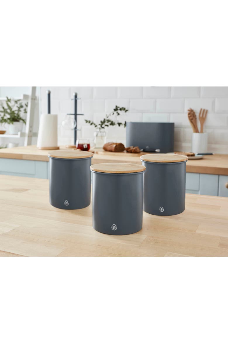 Nordic Set of 3 Cannisters, Alternate, color, Gray