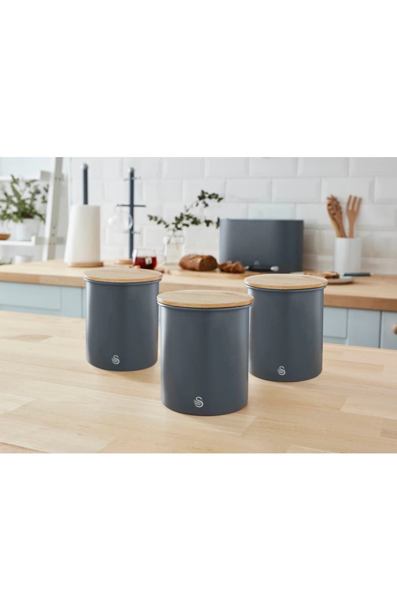 Swan Nordic Set of 3 Cannisters, Alternate, color, Gray