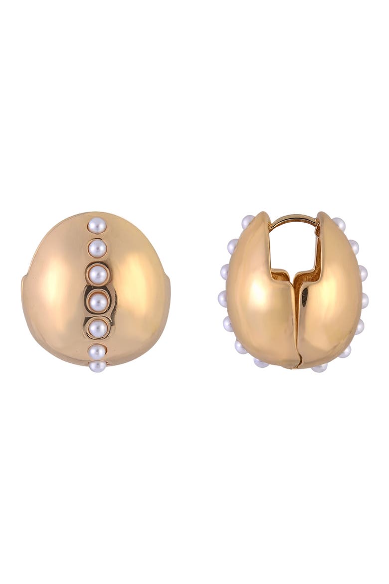 Crystal Huggie Hoop Earrings, Alternate, color, GOLD
