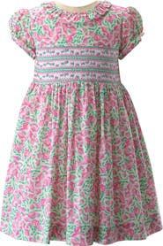 Rachel Riley Kids' Floral Smocked Dress