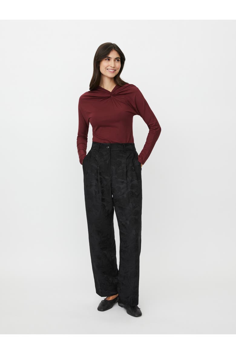 Mabelvina Asymmetric Twist Neck Top, Alternate, color, Tawny Port