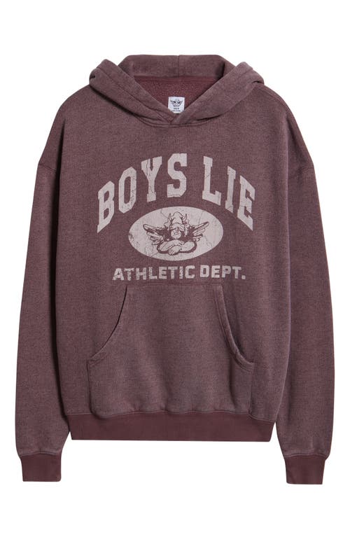 Boys Lie Athletics Racer Hoodie In Burgundy