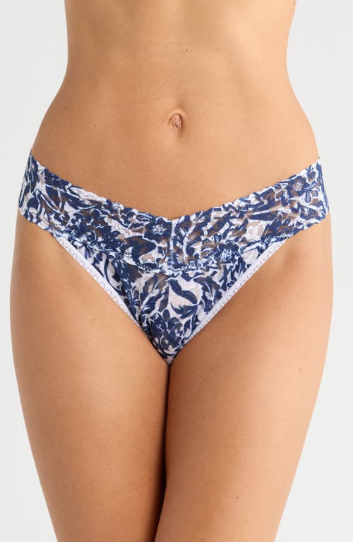 Hanky Panky Print Original Rise Thong In Blue