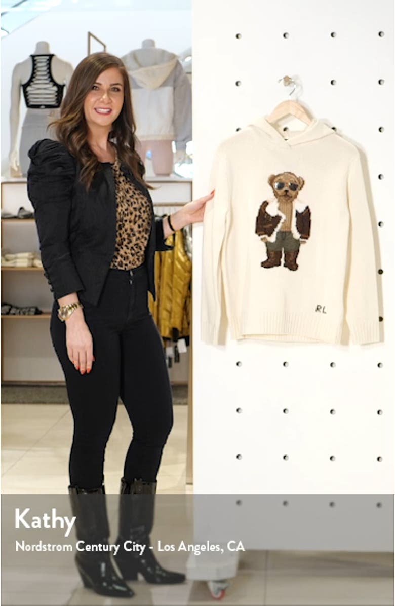 Aviator Bear Hooded Wool Sweater, sales video thumbnail