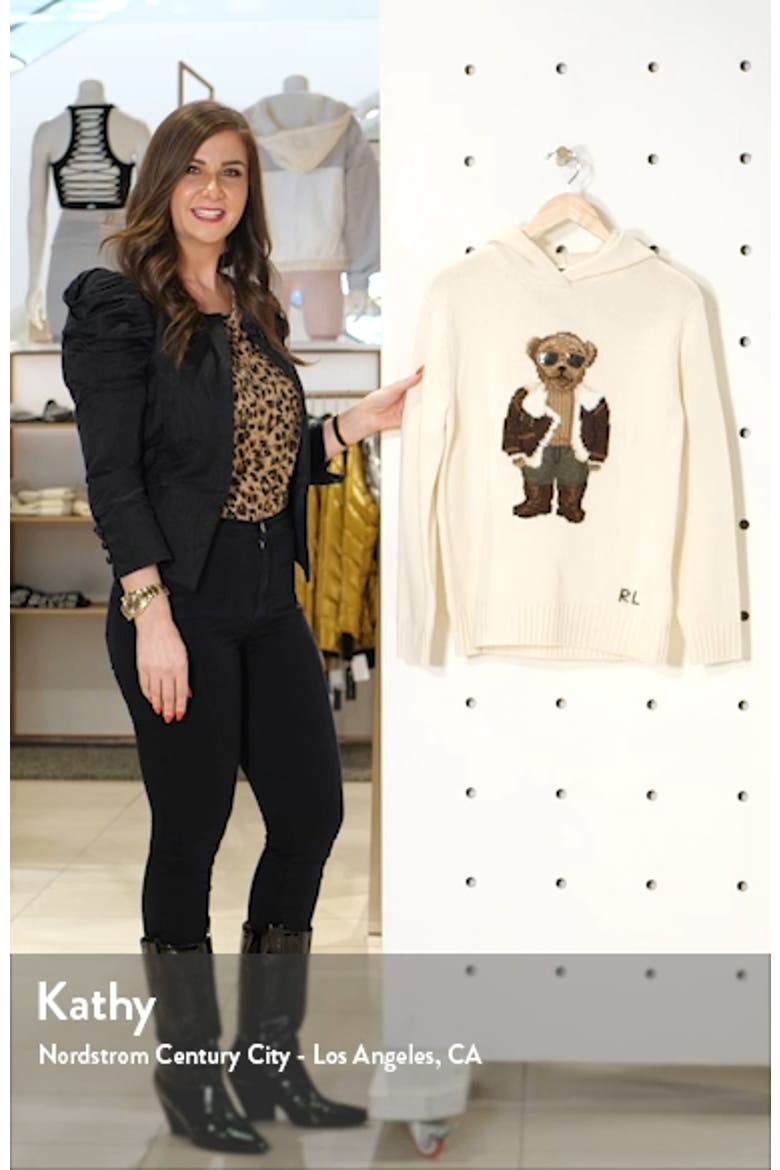 Aviator Bear Hooded Wool Sweater video