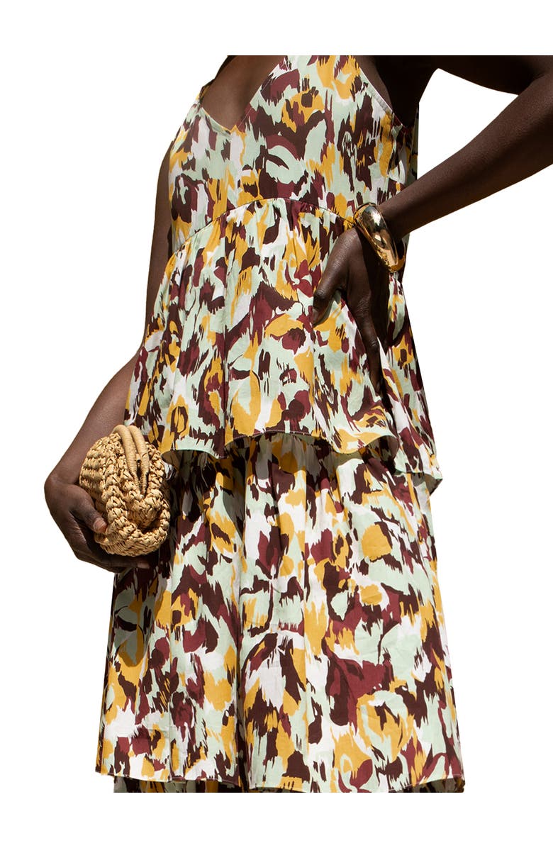 Ro&Zo Confetti Printed Tiered Dress, Alternate, color, Pink