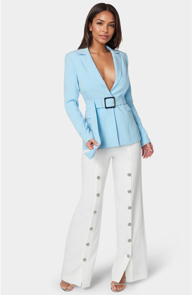 bebe Belted Blazer, Alternate, color, Clear Sky