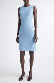 Lafayette 148 New York Harpson Slubbed Cotton Blend Tweed Sheath Dress