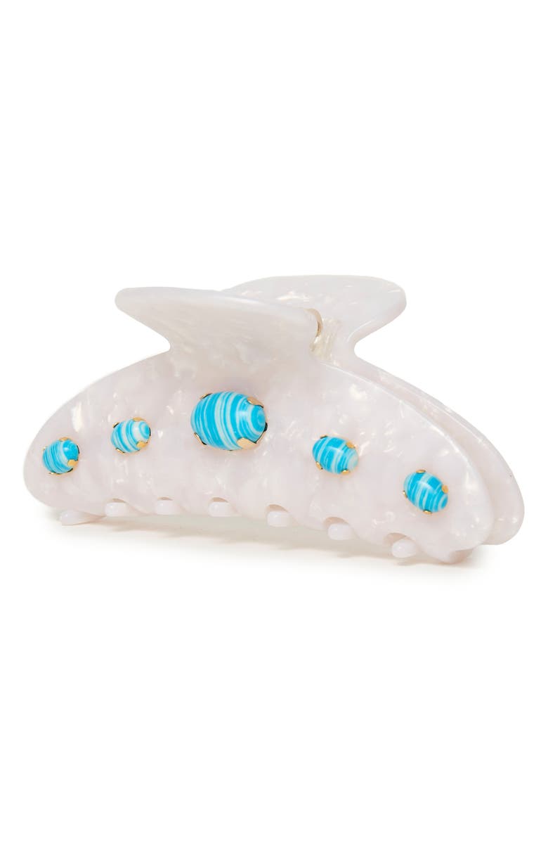 Lele Sadoughi Large Cabochon Claw Clip, Alternate, color, Turquoise Multi