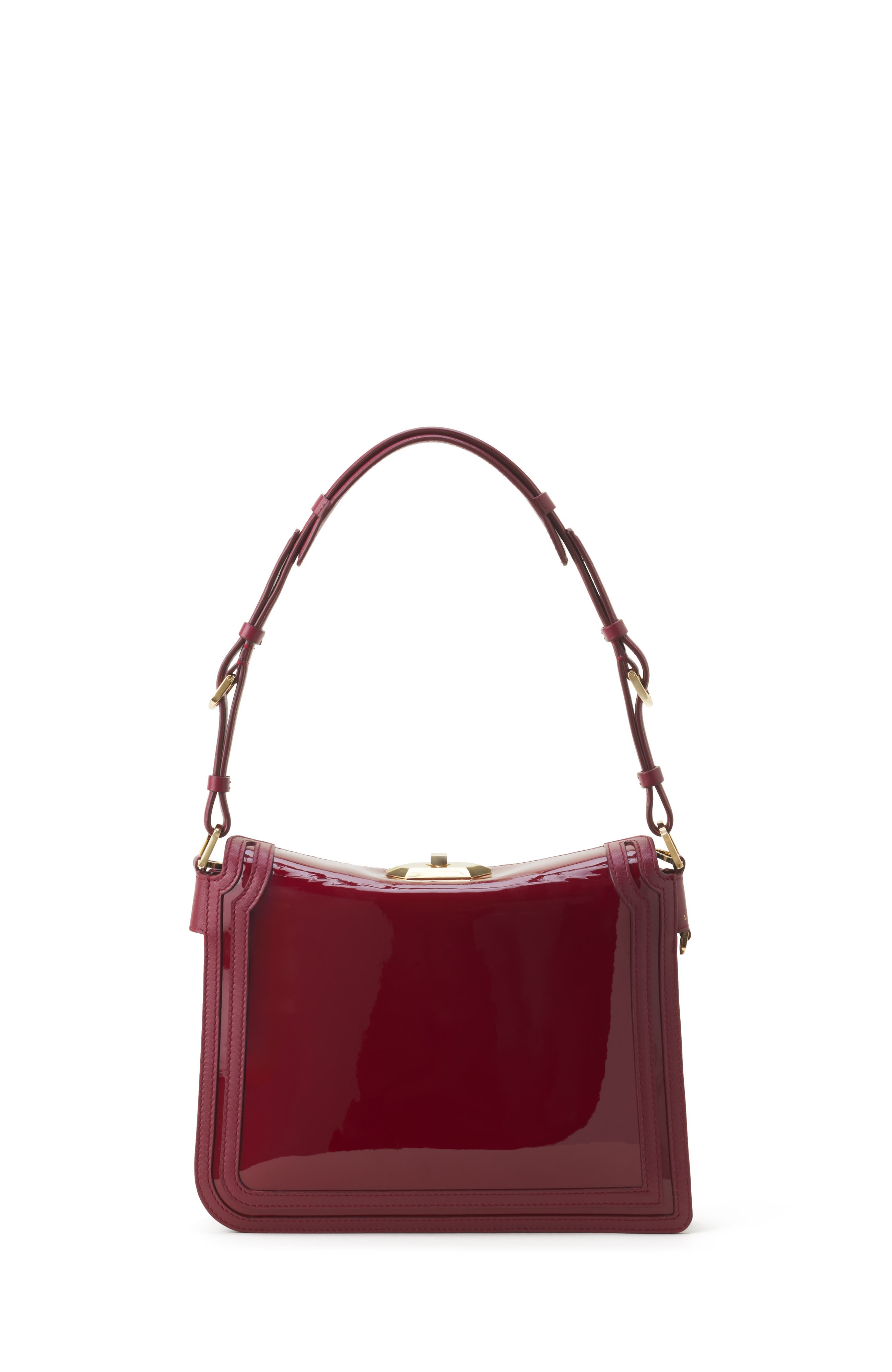 Compagnon 20 Bag In Patent Leather, Alternate, color, Garnet
