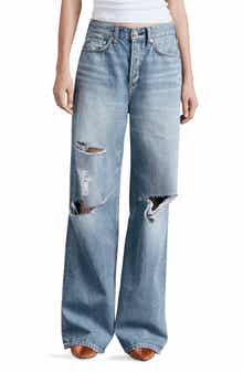 rag & bone Logan Ripped High Waist Wide Leg Jeans