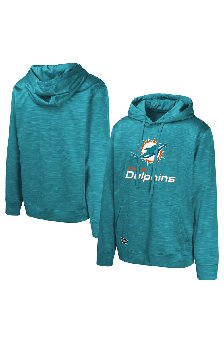 Outerstuff Men's Aqua Miami Dolphins Streak Fleece Pullover Hoodie, Alternate, color, Aqua