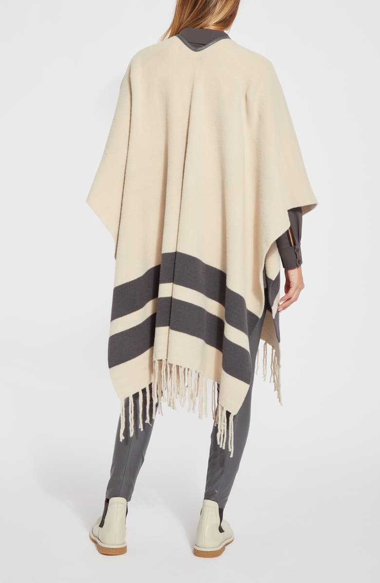 Lysse Stripe Knit Ruana, Alternate, color, Rhythm Stripe White Oak