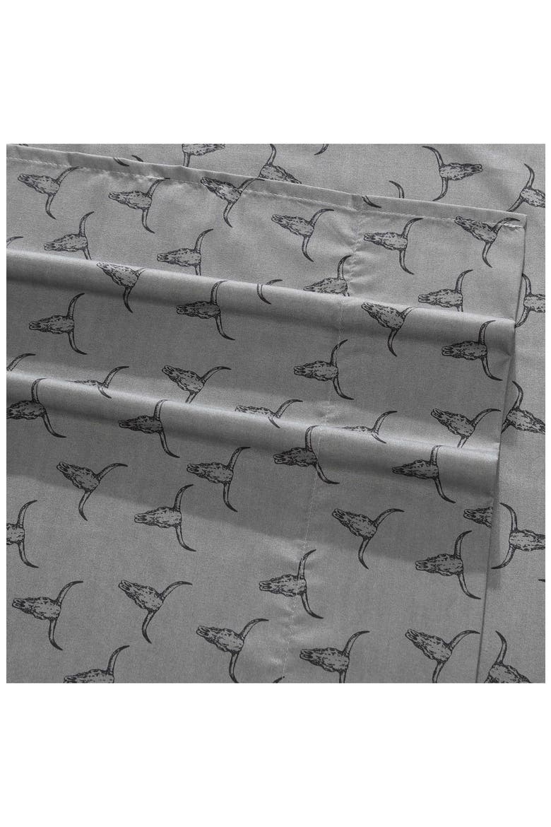 Steer Skulls Sheet Set, Alternate, color, DARK GREY