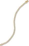 GLAZE JEWELRY Rhodium Plated Cubic Zirconia Bezel Set Tennis Bracelet