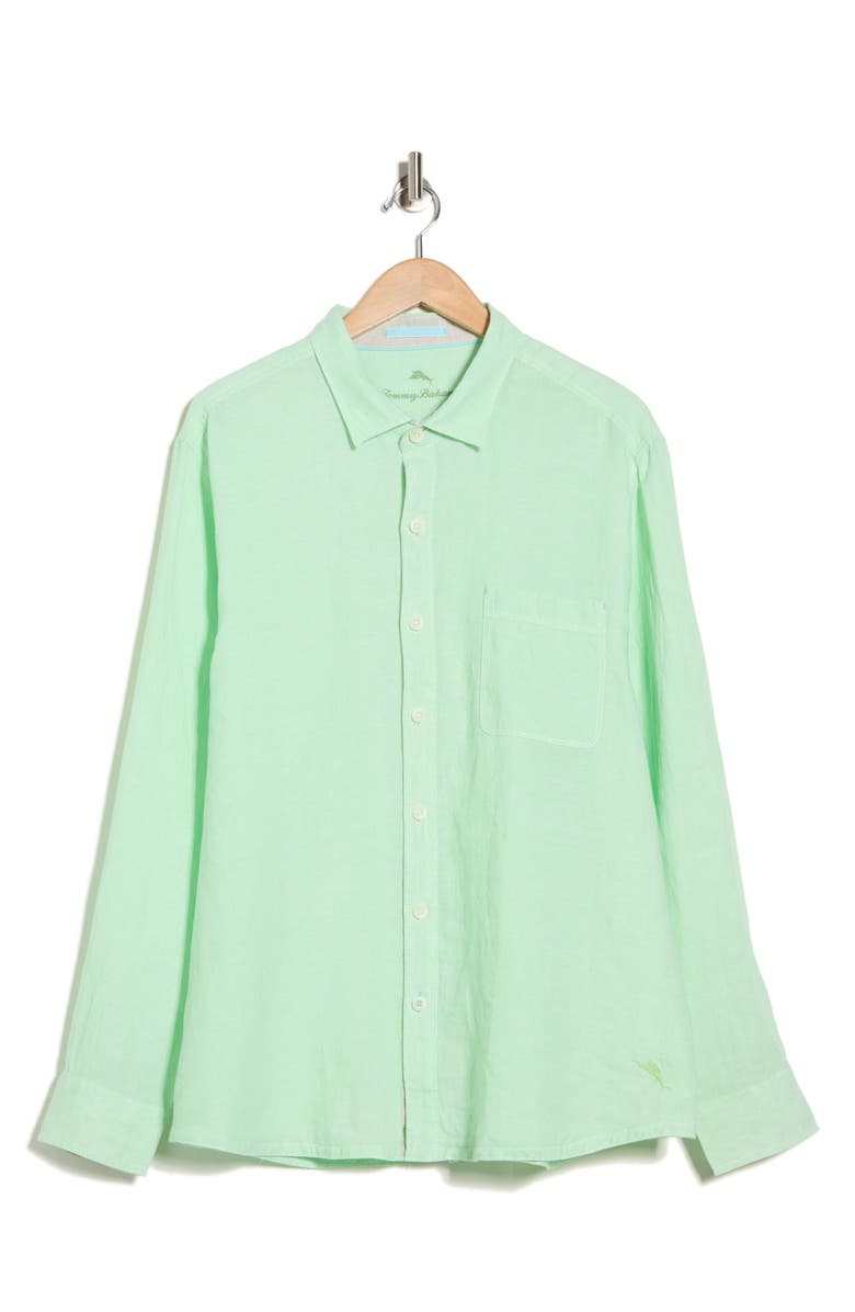 Tommy Bahama Paradise Breezer Linen Shirt, Main, color, Glowing Green