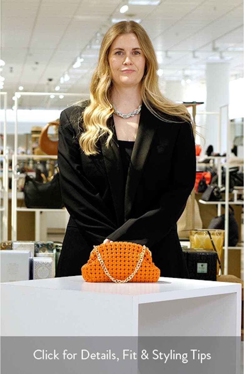 Everly Handwoven Faux Leather Frame Clutch, sales video thumbnail