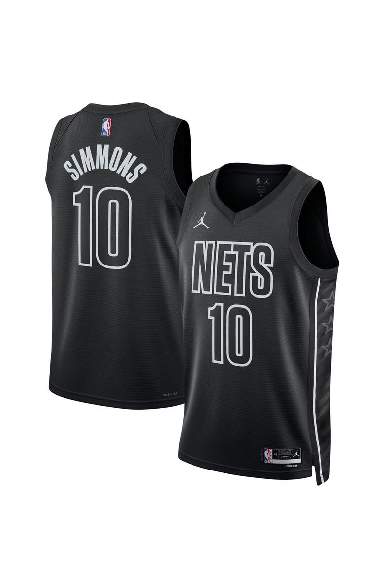 Jordan Brand Unisex Jordan Brand Ben Simmons Black Brooklyn Nets Swingman Jersey - Statement Edition, Main, color, 