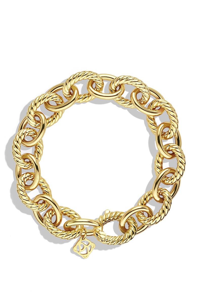 Oval Link Chain Bracelet in 18K Yellow Gold, 12mm, Alternate, color, GOLD