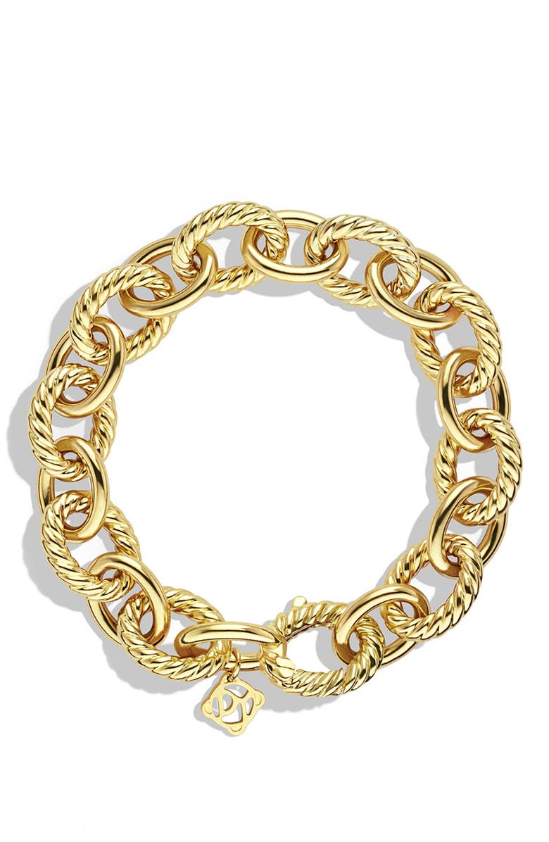 David Yurman Oval Link Chain Bracelet in 18K Yellow Gold, 12mm, Alternate, color, Gold