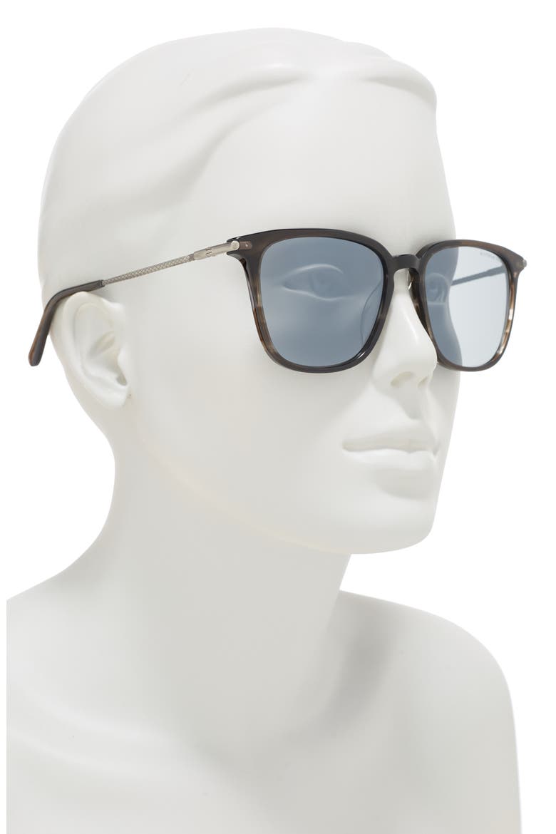 56mm Square Sunglasses, Alternate, color, BROWN BROWN SILVER/SLV