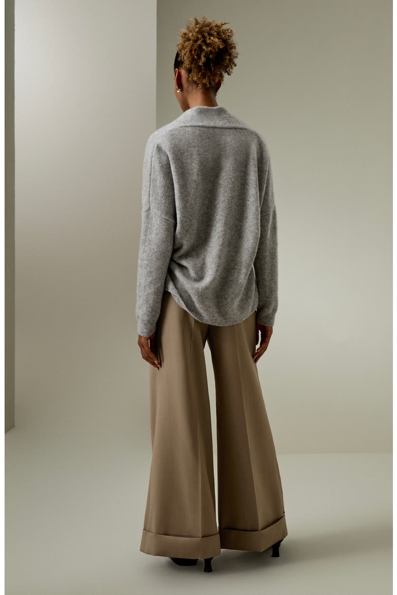Lounge Wrap Wool Knit Cardigan for Women, Alternate, color, Mixed Gray