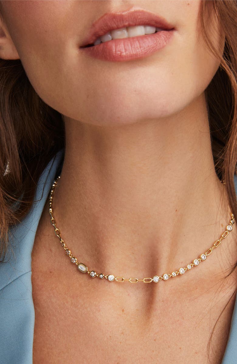 Kendra Scott Elisa Abbie Mini Pendant Necklace, Alternate, color, Gold White Mix