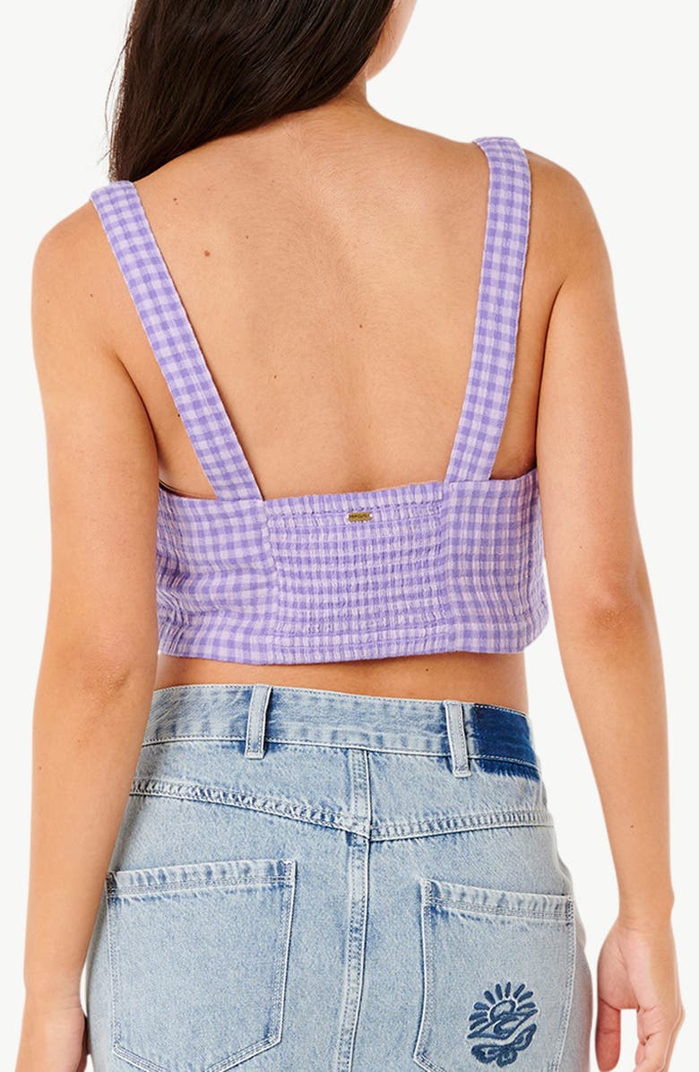 Rip Curl Premium Surf Check Crop Top, Alternate, color, Purple