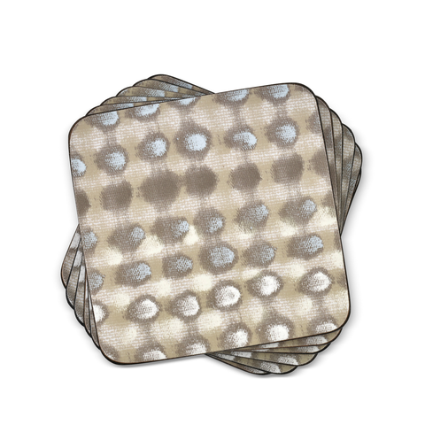 Pure Set Of 6 Cork Back Coasters, 4"