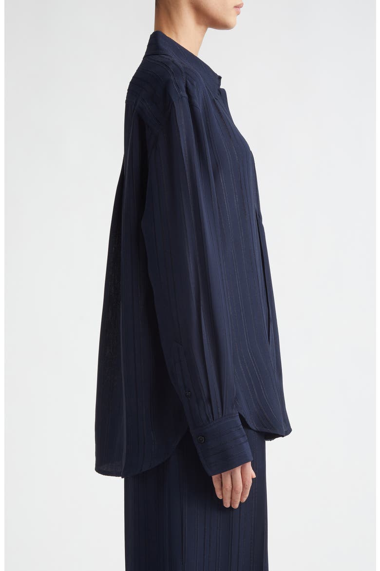 Pyjama Stripe Button-Up Shirt, Alternate, color, NAVY