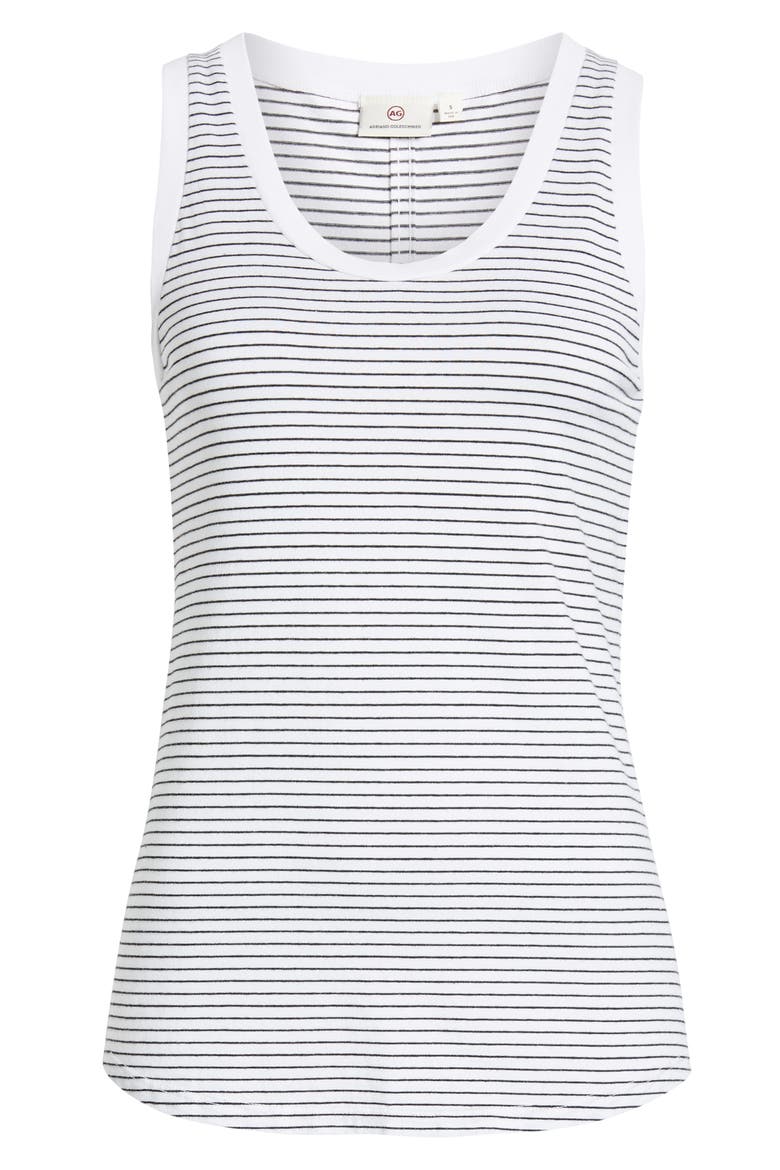 Cambria Stripe Fitted Tank, Alternate, color, TRUE WHITE / TRUE BLACK