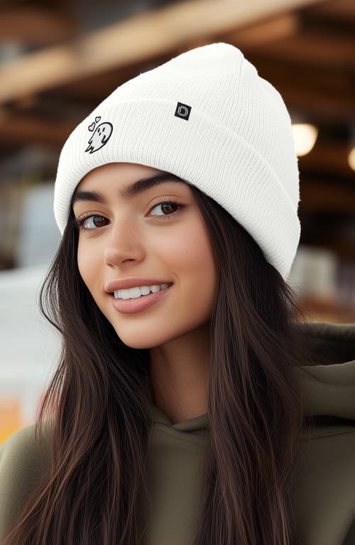 Dalix Heartly Ghost Beanie In White