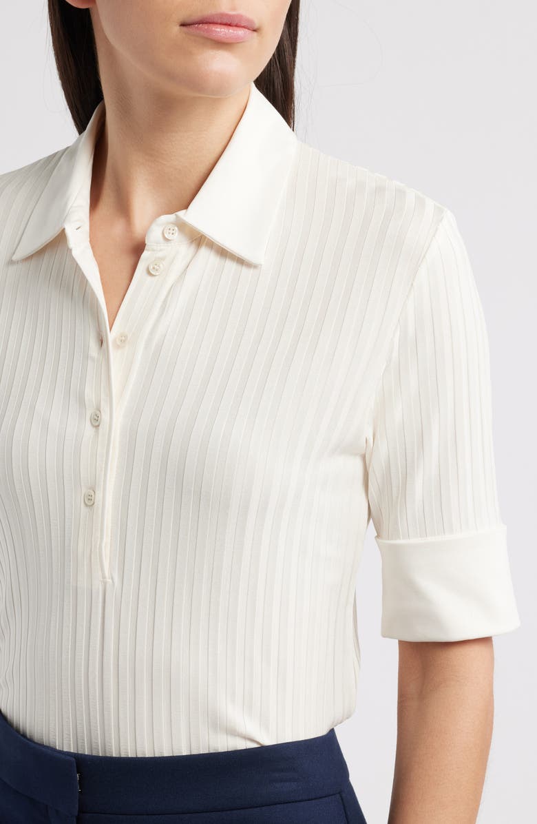 BOSS Ellera Rib Polo, Alternate, color, Open Wht