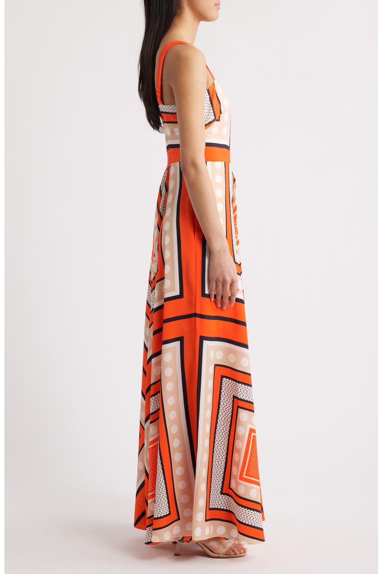 eleanor scarf print maxi dress Scarf Print Sleeveless Maxi Dress (Women)