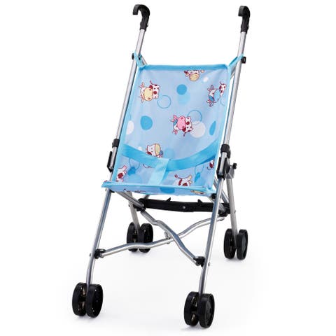 Bayer Buggy Umbrella Stroller - Blue & Cows, Accessory for Dolls Up to 18", Foldable, Playful Design, Seat Belt, Kids Toy, Ages 3+