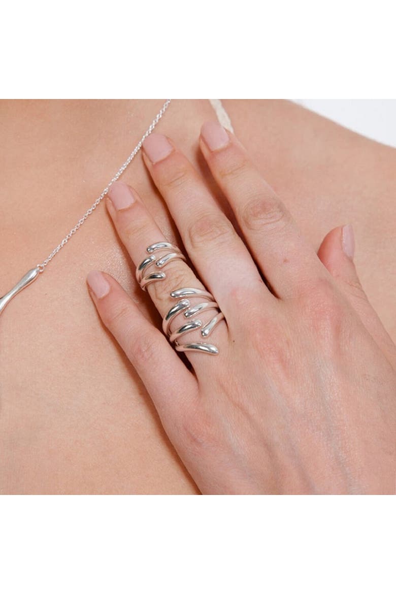 6 Drop Ring, Alternate, color, Sterling Silver