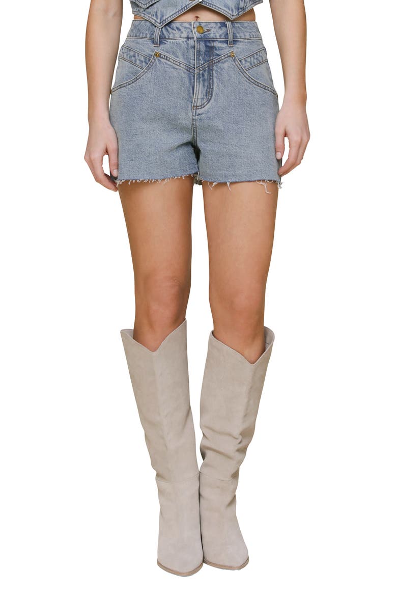 High Waist Cutoff Shorts, Main, color, CANYON LAND WASH