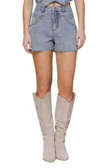 Avec Les Filles High Waist Cutoff Shorts