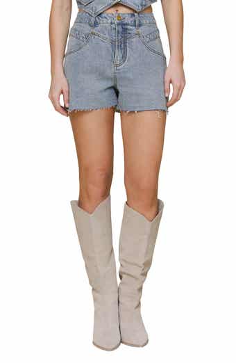 Avec Les Filles High Waist Cutoff Shorts